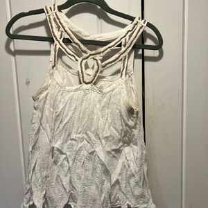 Altar'd State White Asymmetrical Cut Out Tank Top